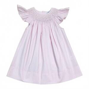 NEW SWEET DREAMS baby girls cathy polka dot pearl smocked dress in pink